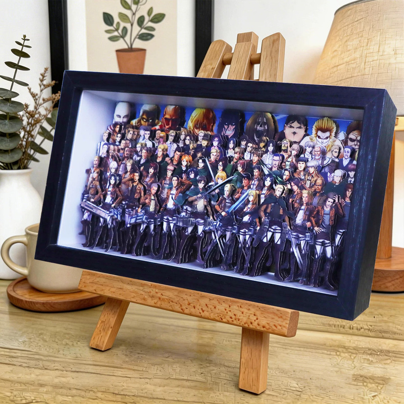 Attack on Titan Eren Handmade 3D Family Portrait Peripheral Figurine Wall Art Birthday Gift for Boys