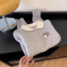 洋气娃娃领毛衣2024秋冬季新款时尚气质上衣女针织衫