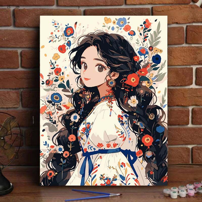 Digital Oil Painting diy color filling Chinese style national fashion high-grade light luxury decorative painting birthday gift relief handmade