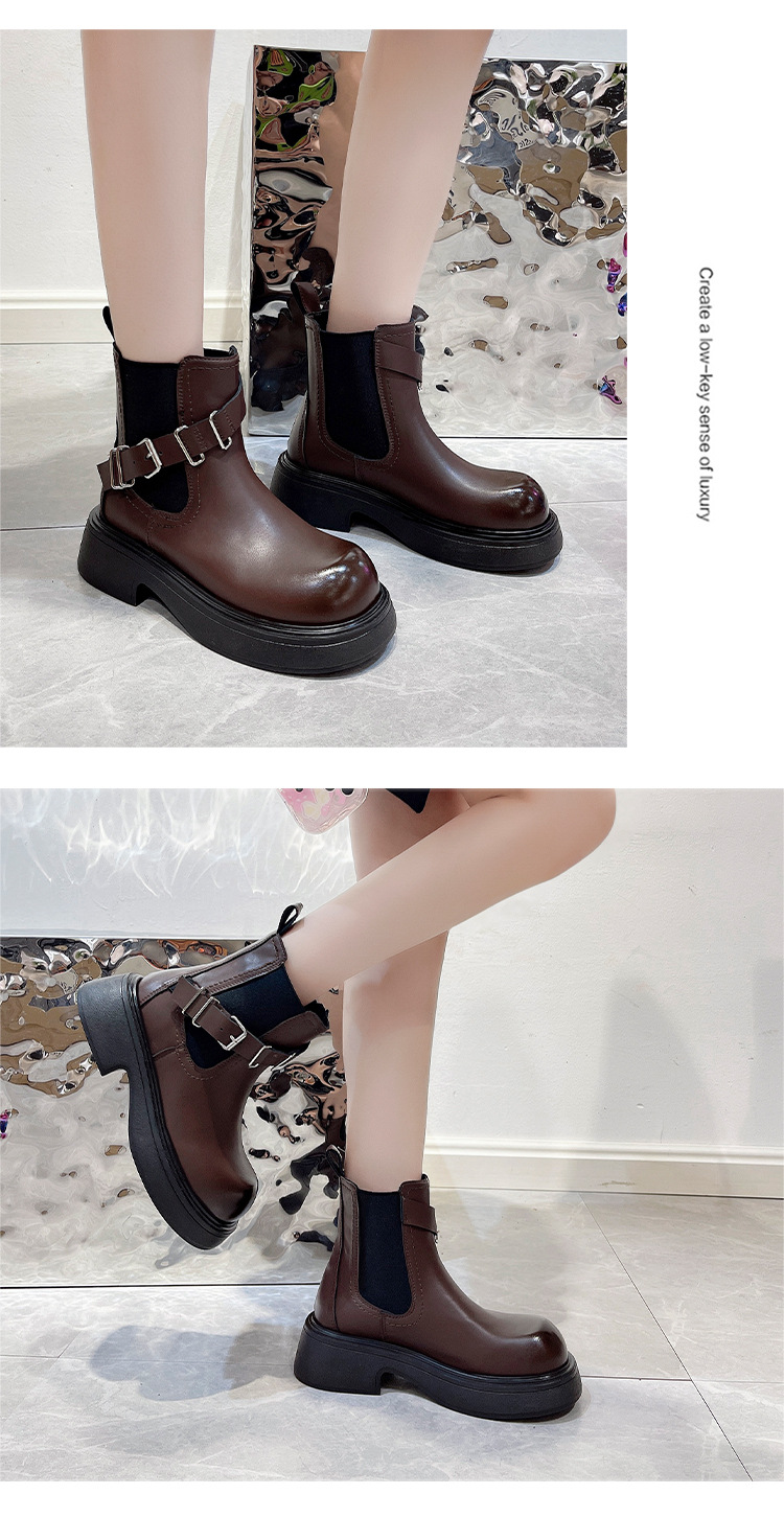 Fashionable Women's Ankle Boots British Style Retro Martin Boots_voghion.com