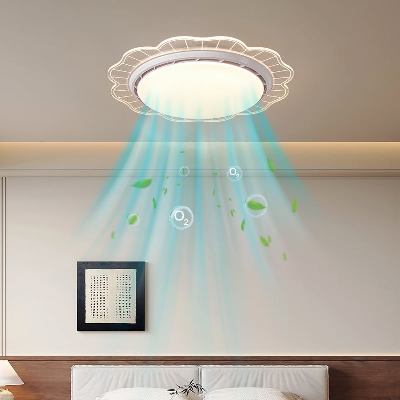Lámpara Ventilador de Techo Sin Aspas Invisible 461L de Cobre y Acrílico, para Dormitorio y Restaurante image 2