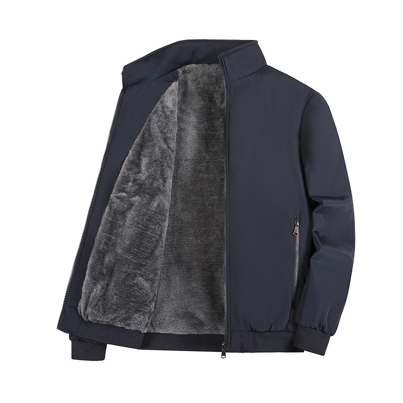 Dad's Coat Middle-aged Men's Wear Graphene Autumn and Winter fleece-lined Thickened Jacket Men's Business Cotton-padded Clothes Men's Grandpa Winter