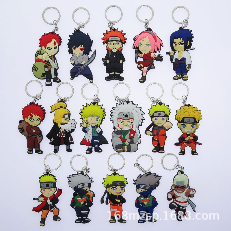 Animation peripheral Cartoon Doll keychain Naruto Kakashi Naruto Sasuke luggage car pendant gift