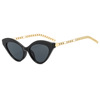 Fashionable metal chain, trend sunglasses, 2023 collection