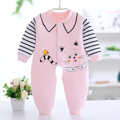 Winter and Spring Infant Onesie with Open Bottom for Newborns, 0-12 Months, Baby, Three-Layer Air Cotton, Clearance Item