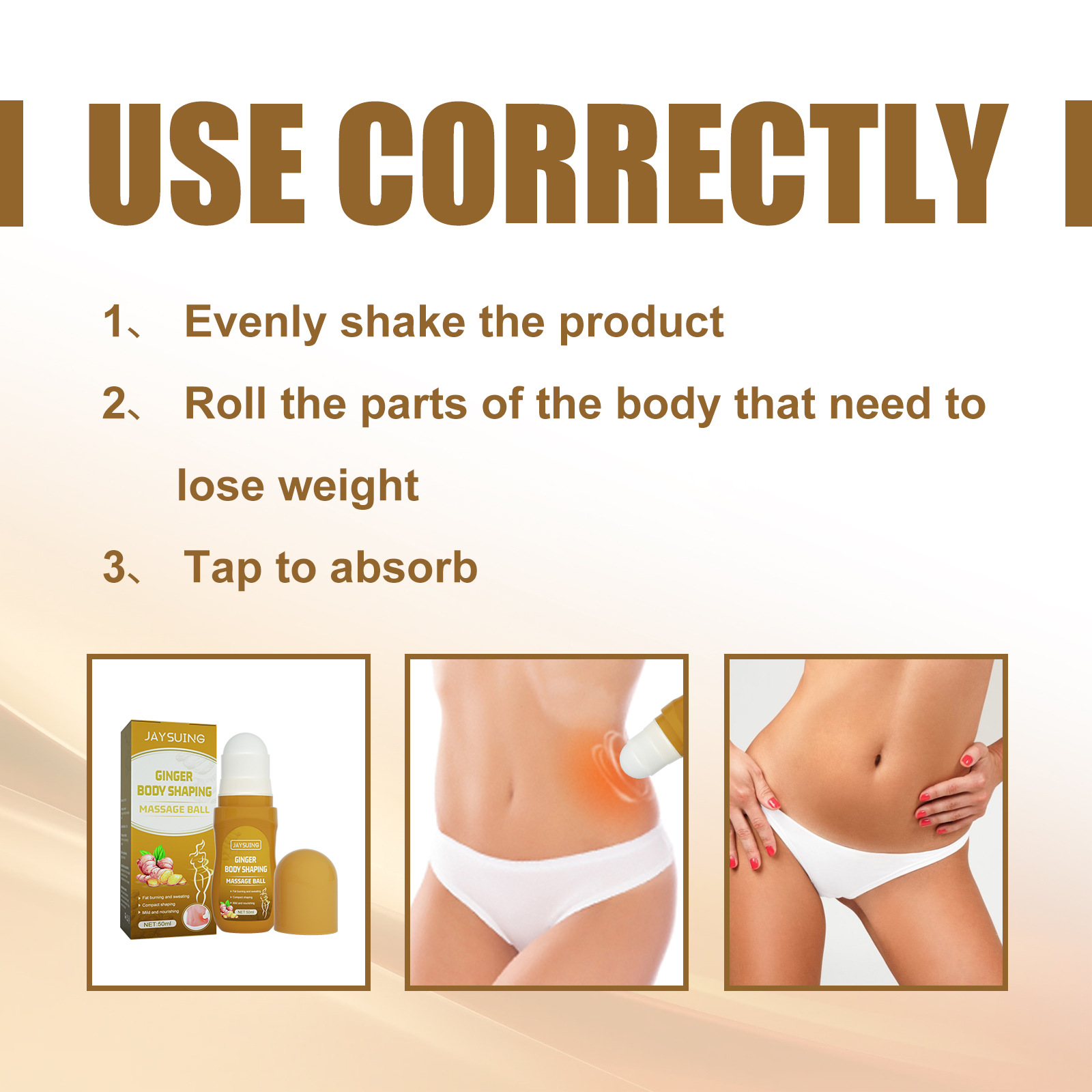 Jaysuing Ginger Body Lift Shaping Slimming Firming Skin Massage Belly Ball_voghion.com