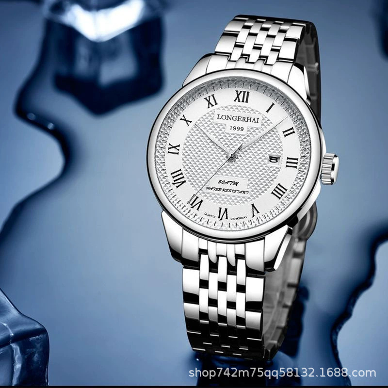 Langhai Casual Business Men's Watch Full-Automatic Ultra-Thin Design Simple Dial Waterproof Calendar Couple's Watch
