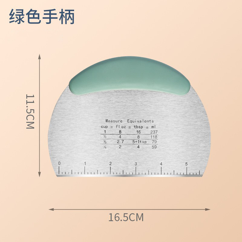 不锈钢多功能切面刀半圆刮面板带刻度蛋糕黄油肠粉刮刀牛轧糖切刀|undefined