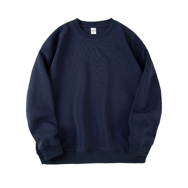 Cotton universal sweatshirt with a round collar for leisure