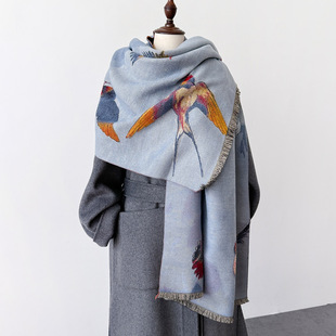 2024 New Simple Elegant Scarf Autumn and Winter Warm Cold Tassel Soft Scarf Outer Long Large Shawl Women