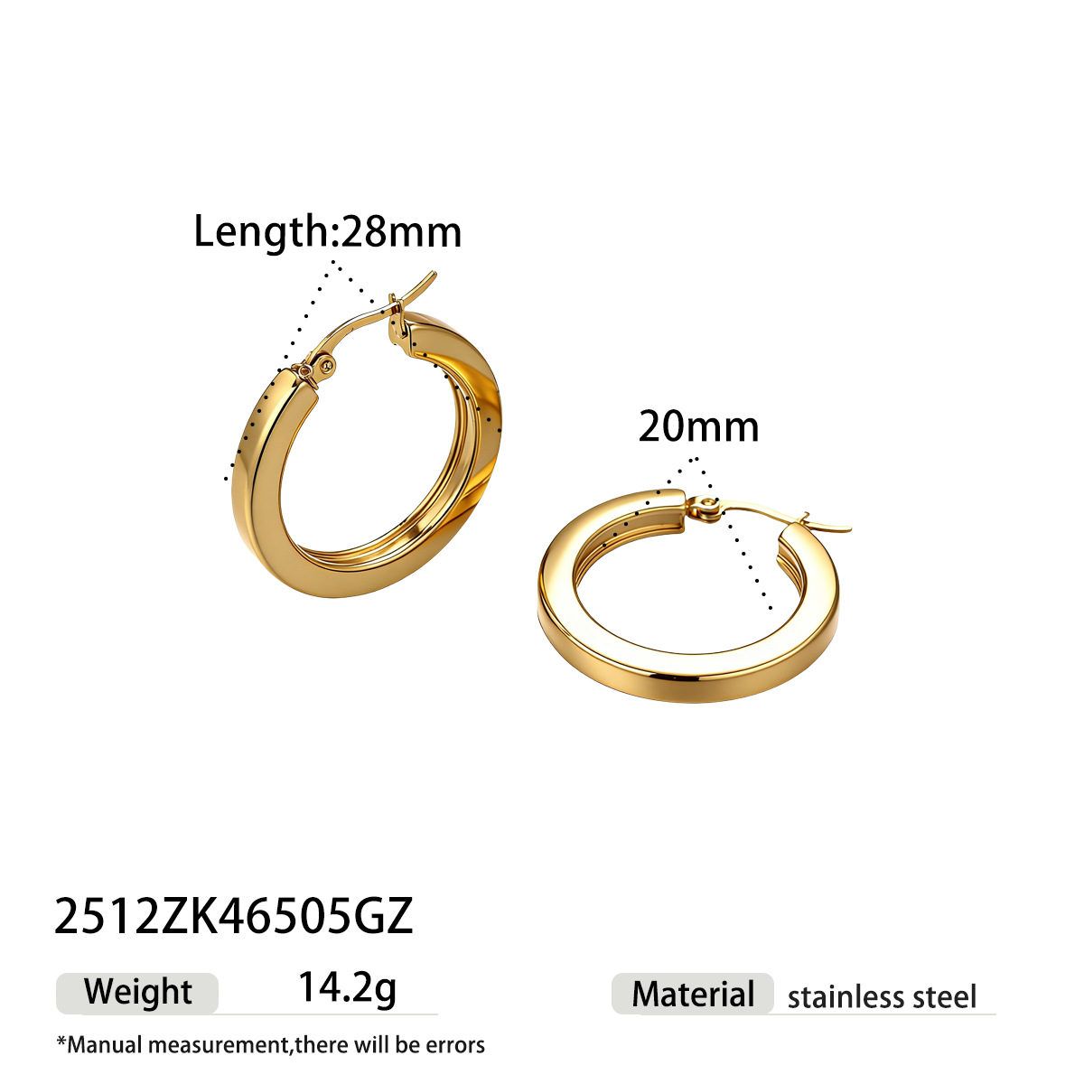 Taina europa y americana de acero inoxidable anillo de acero de titanio 18K diseño chapado en oro simple pernos de orejas joyerías transfronterizas venta caliente