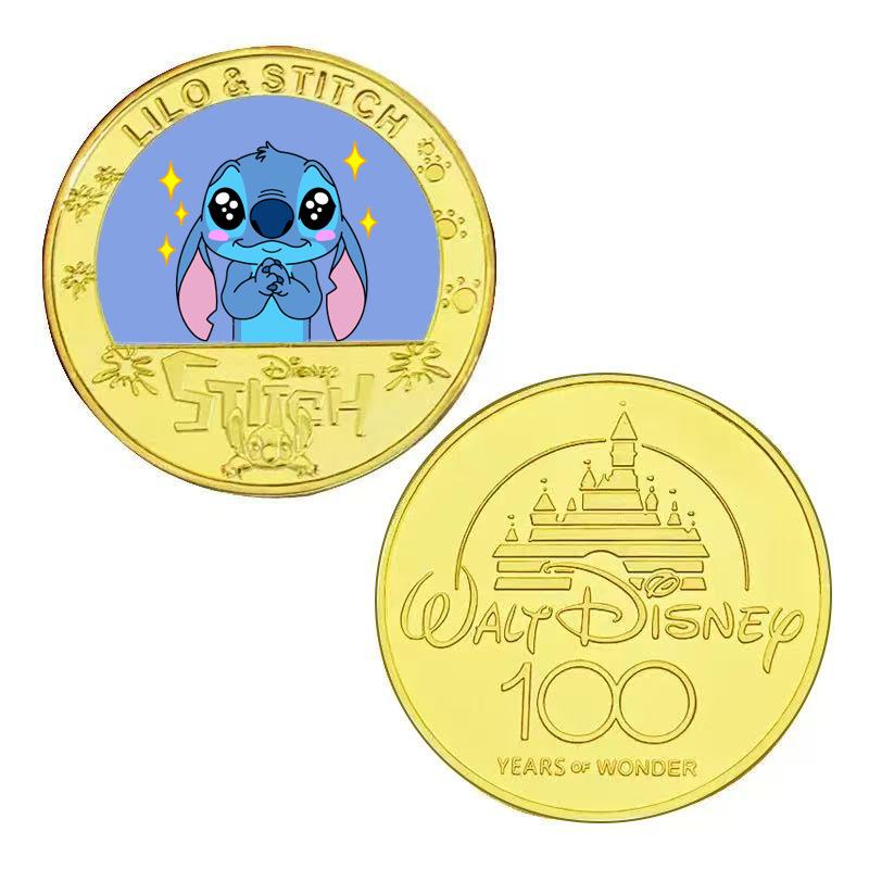 Cinco monedas conmemorativas de Starbaby, monedas de anime, monedas conmemorativas de Stitch, colecciones de regalos de monedas conmemorativas de Stitch