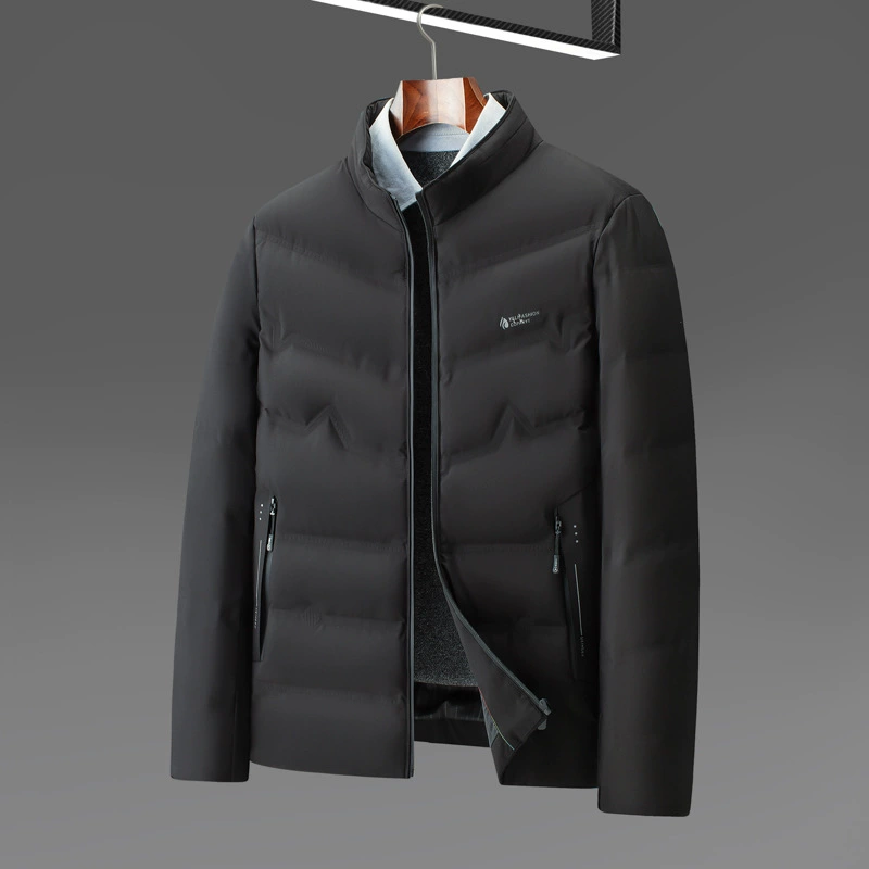 Мужской пуховик 2024 осень и зима утка теплый воротник-молния версия среднего возраста бизнес толстый повседневный пуховик