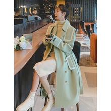 胖MM特大码300斤洋气赫本风毛呢大衣中长款秋冬季加厚宽松外套女2