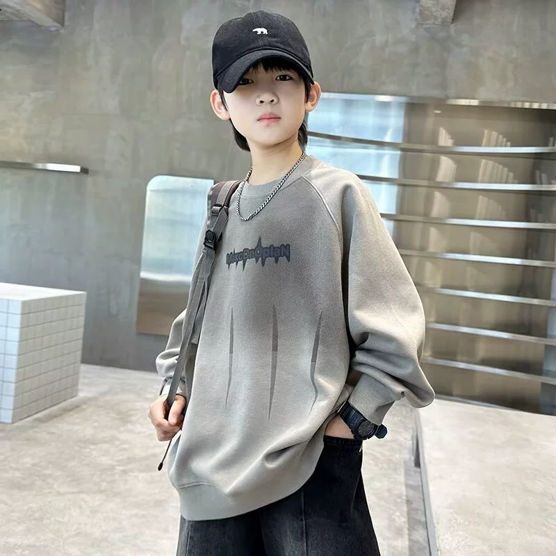 Мальчик свитеров весенне-осенние повседневные подростки рутины с круглым вырезом