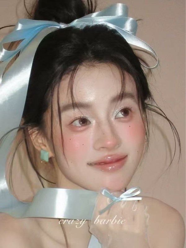 垂れ耳ウサギ～ミントグリーンのリボンヘアピン、韓国風リボンヘアピン、甘い雰囲気の写真撮影用ヘアアクセサリー|undefined