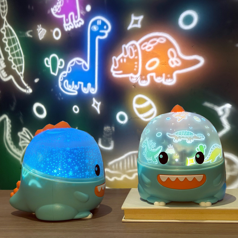 創意新款恐龍星空投影燈led夢幻旋轉小夜燈新奇特送聖誕生日禮物