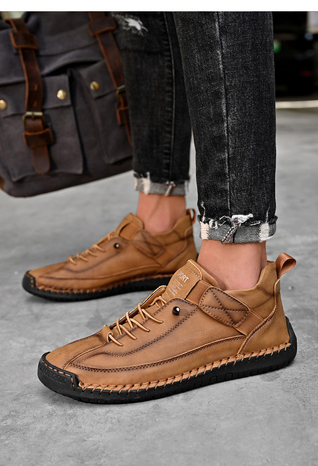 Bốt Martin cổ vừa unisex cỡ lớn, giày bốt da sợi nhỏ đế cao su, phong cách Hàn — 9888 Xanh quân đội, 9888 kaki, 9888 màu xanh lam, 9888 màu đen chi tiết 28