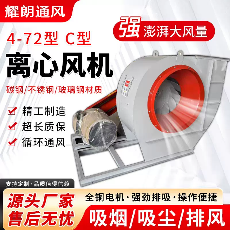 工业380V220v强力大功率排风机蜗牛式吸风机离心风机商业抽风机