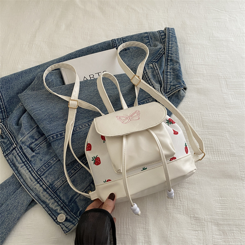 Mochila para niñas 2024 nuevo estilo de diseño de moda nicho mini pequeño blanco ligero lindo mochila de compras