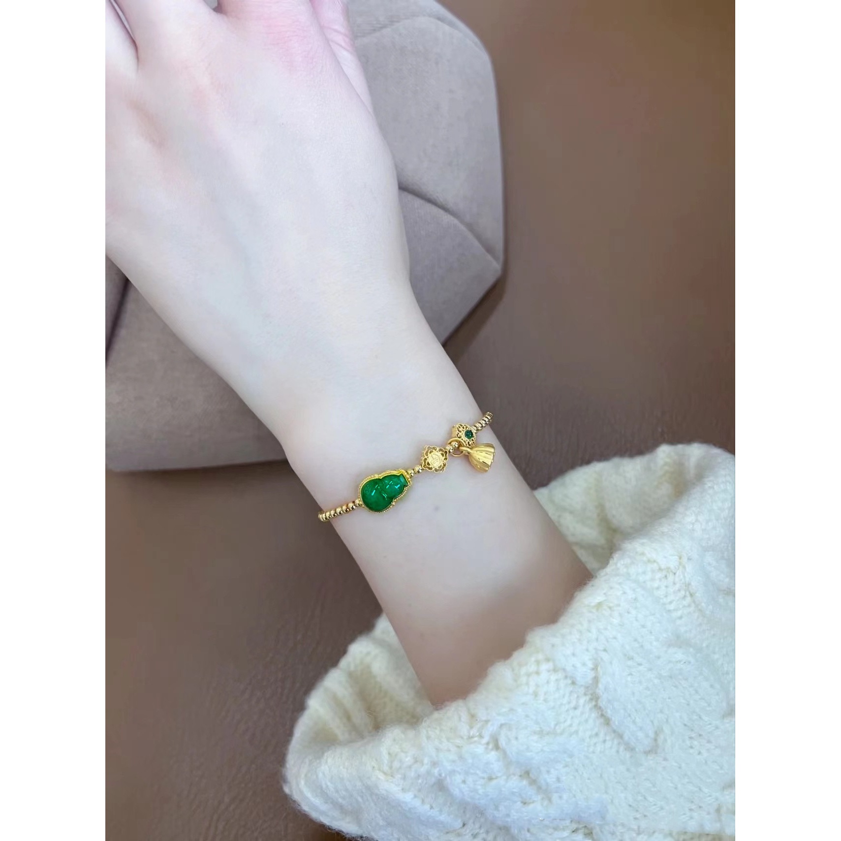 녹옥 조롱박과 연근 팔찌