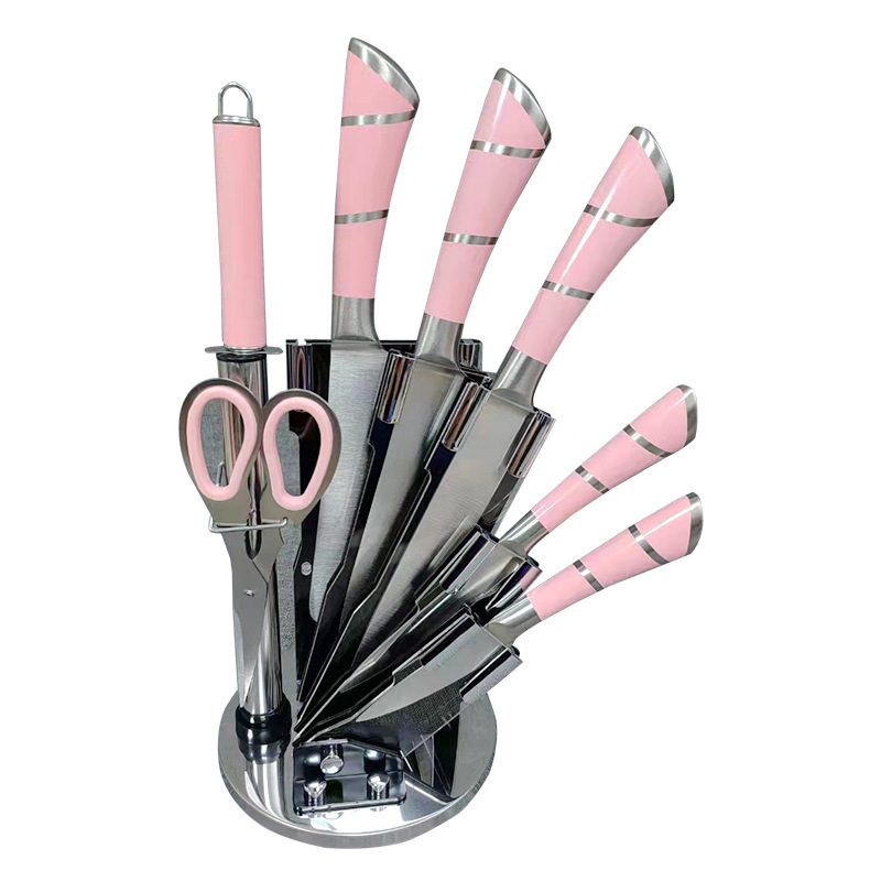 Comercio exterior en stock de acero inoxidable mango hueco cuchillo de regalo conjunto de ocho piezas cuchillo conjunto traje de cocina del hogar cuchillo de cocina cuchillo rebanador