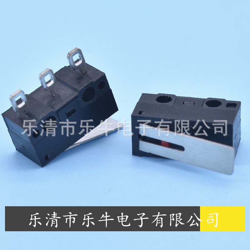 黑色小微动开关 KW-10鼠标微动开关限位开关 焊线脚带孔小微动