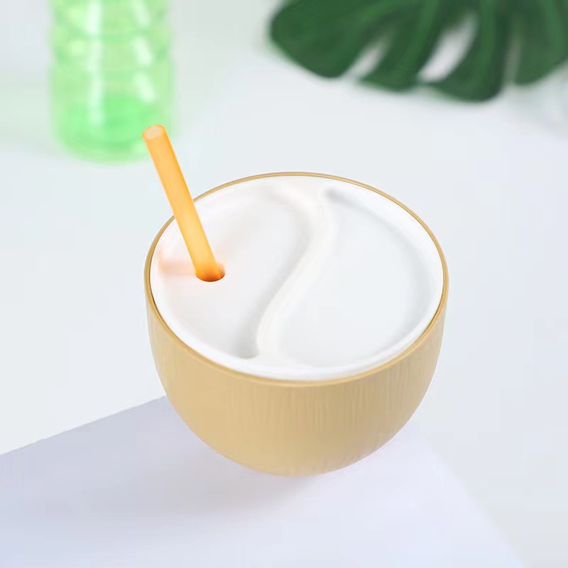 跨境源头厂家造型一次性塑料椰子奶系列水杯可定LOGO奶茶果汁瓶详情11