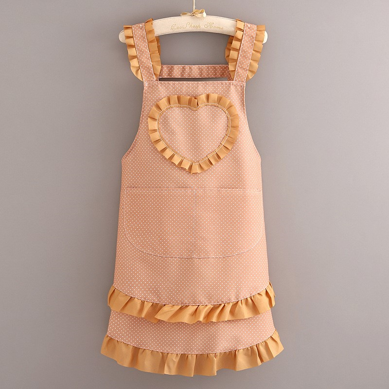 캔버스 스트랩 러브 더블 레이스 폴카 도트 카키