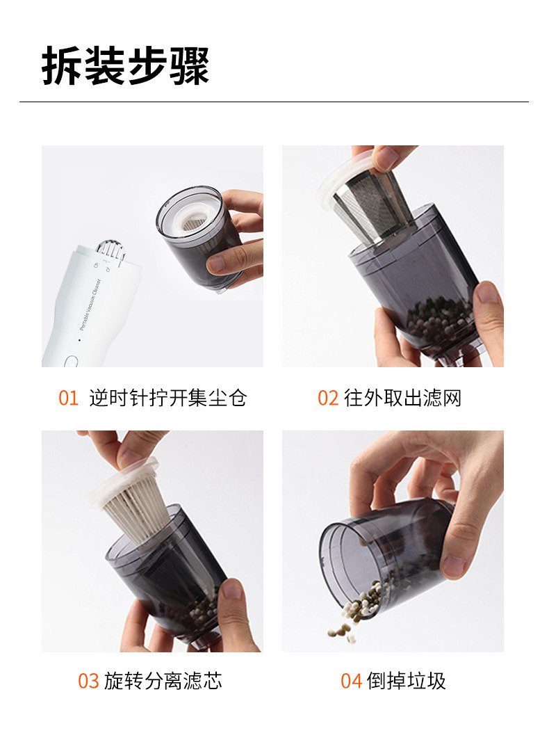 Wireless Handheld Car Accessories Portable Small Household Desktop Vacuum Cleaner Powerful High-Power Car Sterilizer