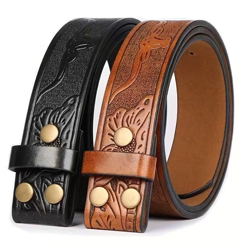 Western Cowboy Head Embossed Belt with Carved Style, Wholesale Hot-Selling Vintage Waist-Cinching Versatile Trendy Belt Western Cowboy Head Embossed Belt with Carved Style, Wholesale Hot-Selling Vintage Waist-Cinching Versatile Trendy Belt