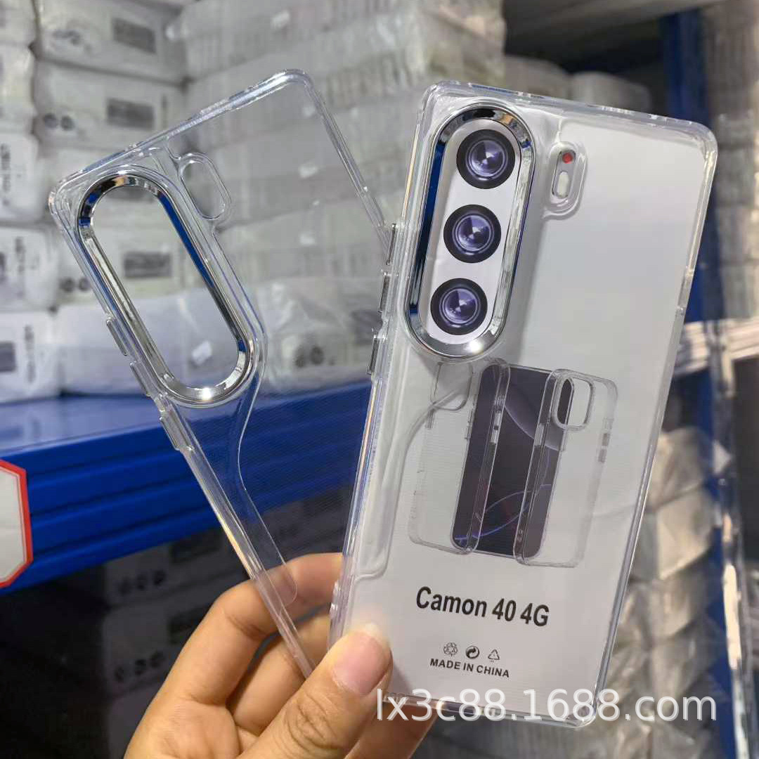 适用Tecno Hot30/60i Spark40 GO Note50 Camon40P电镀靓眼闪钻壳