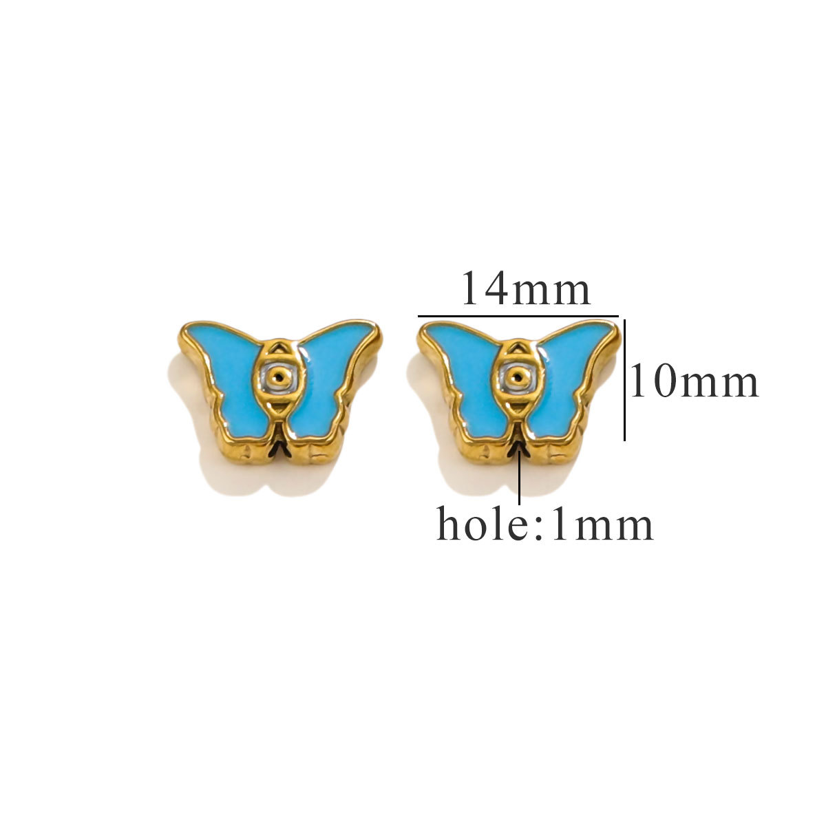 Cuentas cuadradas de acero inoxidable europeas y americanas, cuentas de ojos de doble cara con goteo de esmalte, cuentas divisorias, cuentas sueltas, accesorios de joyería de bricolaje al por mayor