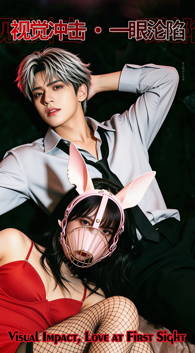 SM Puppy Play Bondage Headgear and Face Accessory Set in Pink PU Leather — detail image 9