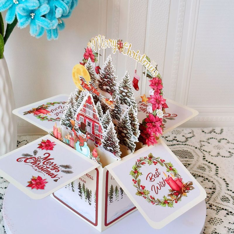 立体圣诞节贺卡3D弹出式立体盒圣诞节卡片merry christmas card|undefined