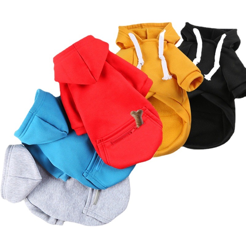 Ropa para Perros Grandes con Bolsillo con Cremallera para Otoño e Invierno, Sudadera con Capucha para Gatos, Suministros para Mascotas para Teddy, Pomerania, Bulldog Francés