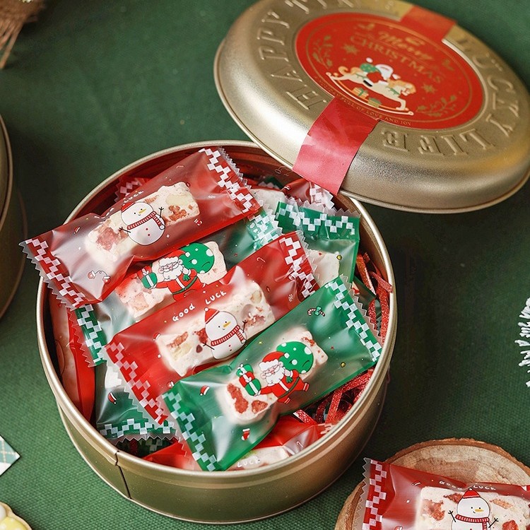 圣诞糖果袋牛轧糖包装袋糖袋机封袋太妃糖包装纸牛扎糖糖纸糯米纸