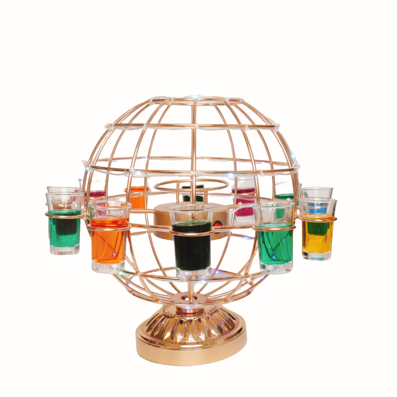 Portavasos giratorio Cocktail Bar vino portavasos estante del vino estante del cóctel luminosa bala portavasos