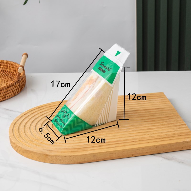 almohadilla de embalaje de sándwich fácil de desgarrar almohadilla transparente desechable para pastel triangular horneado envasado de pan almohadilla de soporte interior