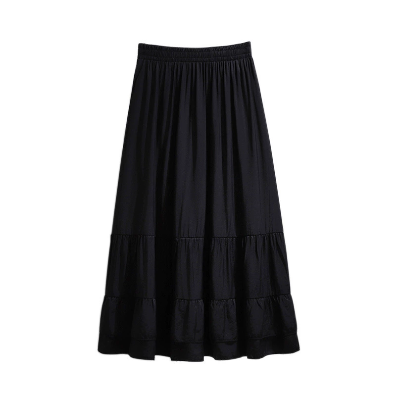 Long autumn skirt, A-line Korean style, mid/maxi length, plus sizes 2XL–6XL
