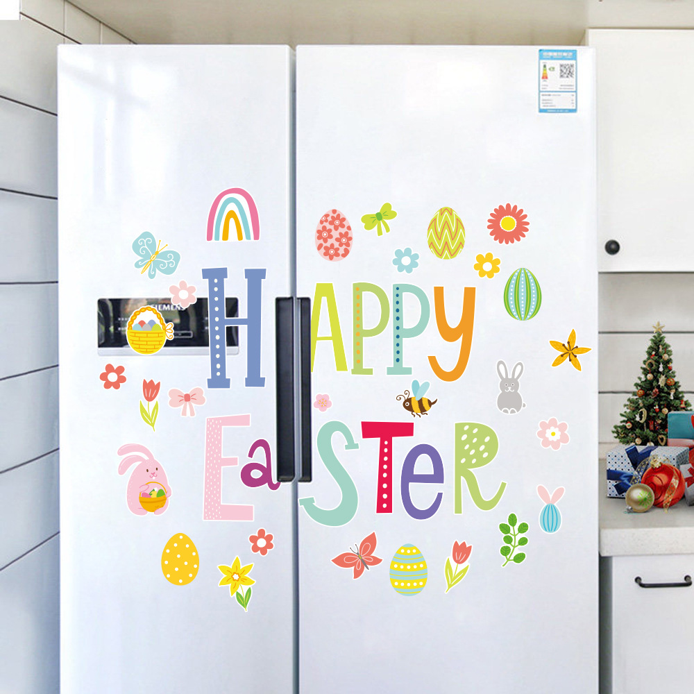 CT040-44 Easter Magnetic Refrigerator Magnet Holiday Egg Rabbit Creative Decoration Garage Door Sticker