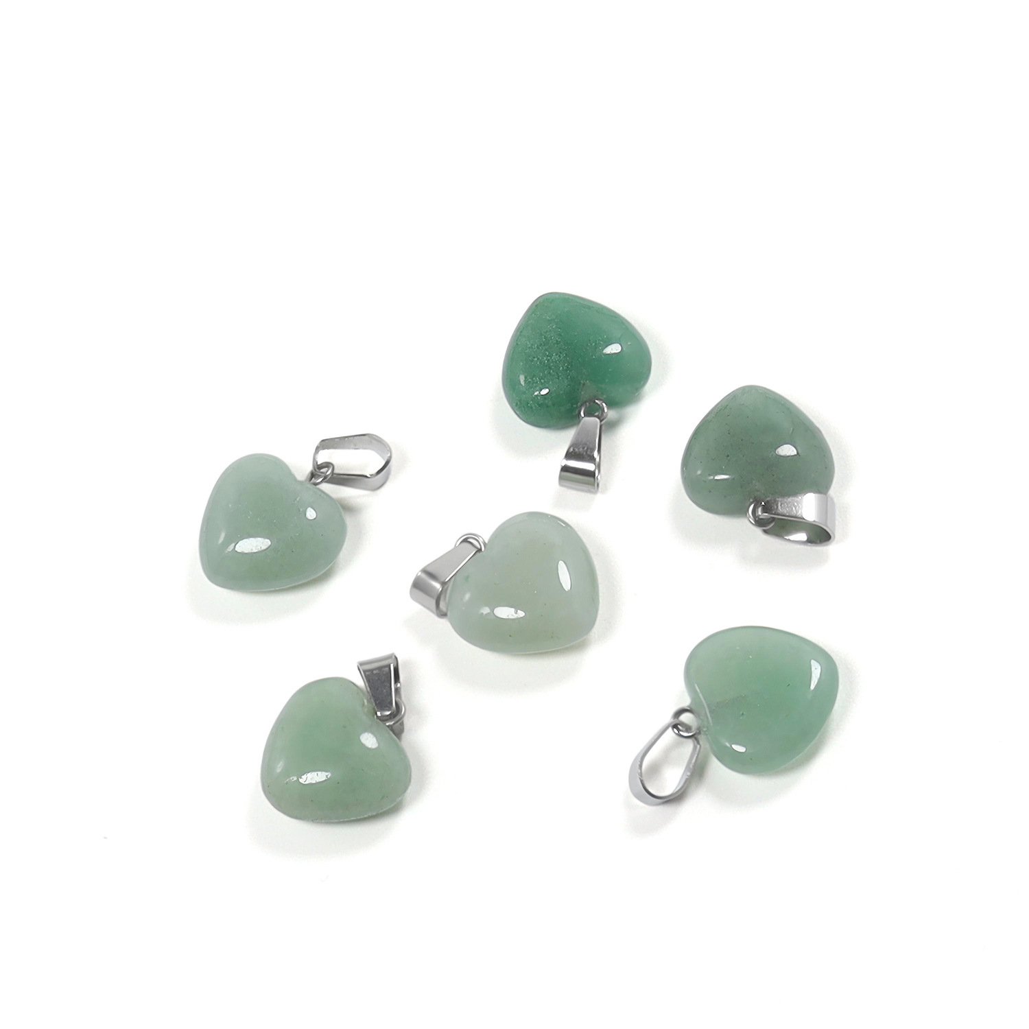 Transfronterizo Amazonas polvo de cristal caballo colgante 16mm pequeño corazón de melocotón regalo de día de San Valentín colgante de gemas naturales en forma de corazón