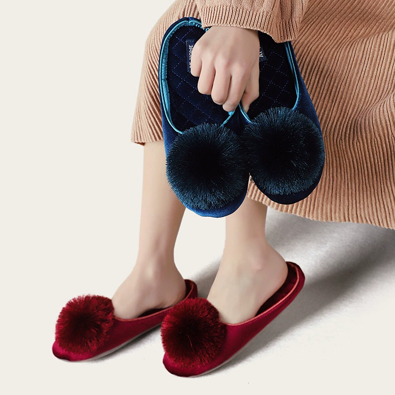 Внешняя торговля Тапочки женские весна осень деревянный пол дома на открытом воздухе японские шерстяные Мячи хлопковые тапочки оптом четыре сезона
