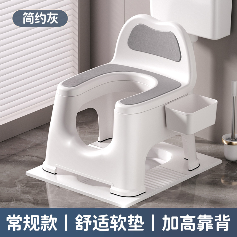 Silla Inodoro Portátil para Adultos de Plástico Lavable para Baño image 9