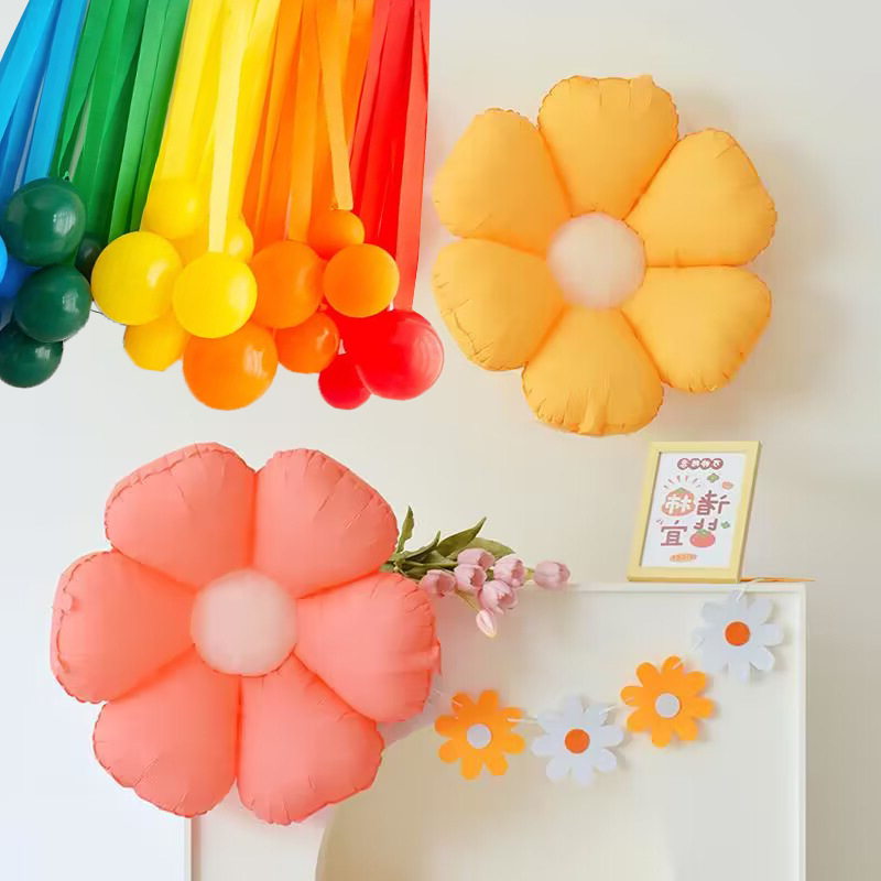 新款ins彩菊雛菊啞光花朵客廳太陽花花瓣氣球太陽花節日裝扮布置