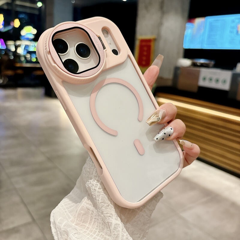 创意镜头支架适用iPhone17PROMAX透明磁吸手机壳苹果16防摔保护套|undefined
