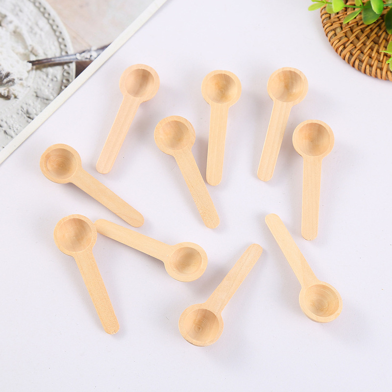 Long-Handled Round-Headed Small Wooden Spoon, Japanese-Style Children's Dessert, Jam, Honey, Coffee Spoon, Modern Minimalist Wooden Craft