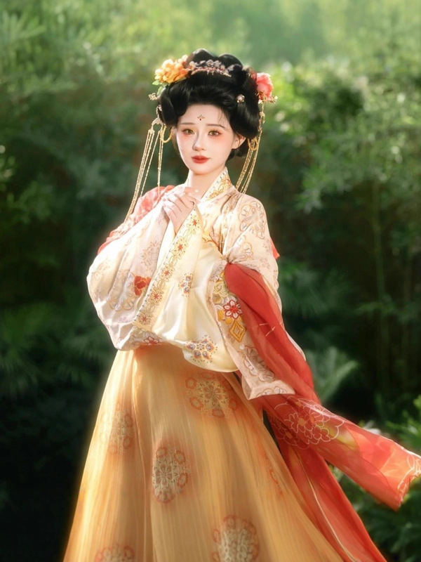 新款汉服〈盛唐少主〉复原唐制刺绣齐胸套装春夏日常破裙古装|undefined