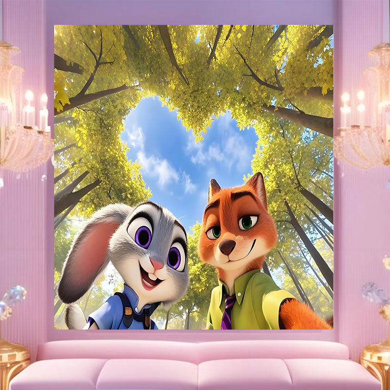 20 * 20 Crazy Zoo City pintura digital a mano diy dibujos animados pintura a mano Judith Decoration