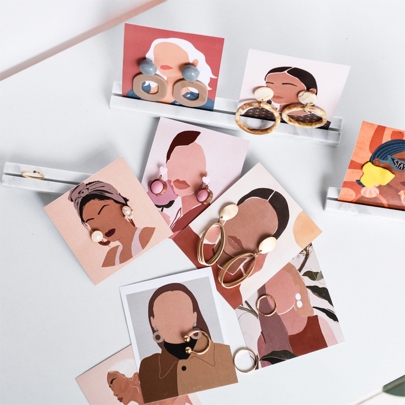 创意耳饰展示卡 耳线卡纸展示架耳夹卡片 耳钉标签耳环卡片纸